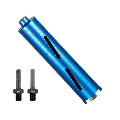 SALI Diamond Core Drill Bits 2" Diameter Core Drill Bit, 9.5"/215mm Drilling Depth Concrete Core Drill Bit,5/8-11"Thread Core Bit Turbo Laser-Welded Segments For Cured Concrete With Rebar, Brick, Block, Masonry, Stone