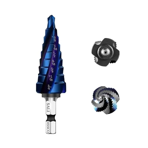 SALI Step Drill Bits Black 3/16"-7/8"